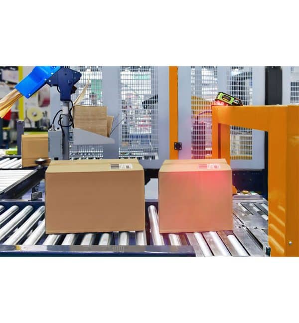 Scanner FS40 Zebra photo du produit qui scanne des carton dans un entrepôt