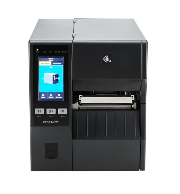 photo produit imprimante ZT411 zebra photo de face fond blanc