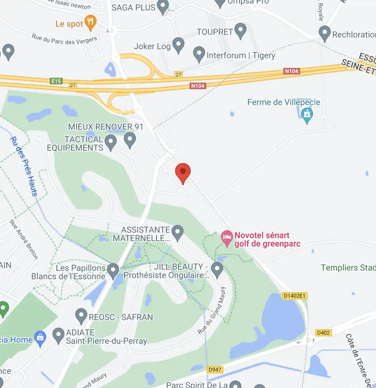 map-wiio Showroom WIIO, capture d'écran du point géographique de WIIO sur une carte