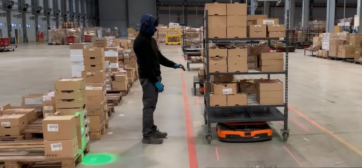 Station de picking dans un entrepot