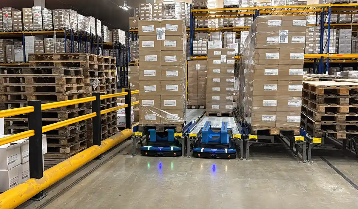 Schéma qui représente l'Automatisation du déplacement de marchandises vers les postes de prélèvements